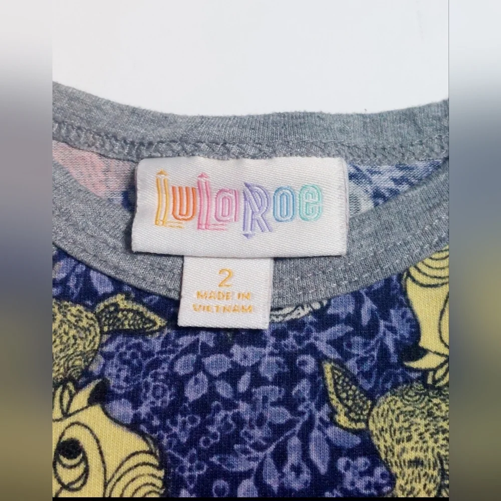 LuLaRoe Disney Bambi Sloan Shirt Size 2 Blue Woodland Raglan